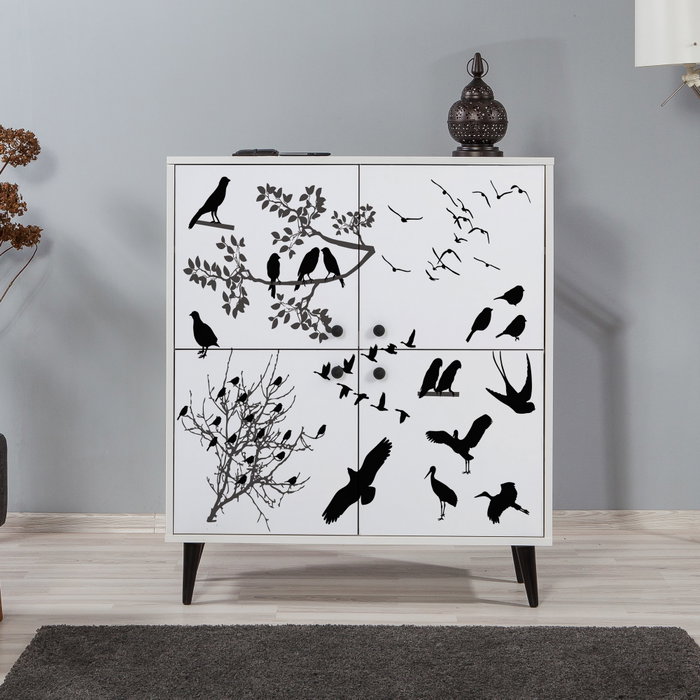 Hanah Home Multilüx Manyas Armario Multiusos Blanco y Negro Hanah Home Multilüx Manyas Armario Multiusos Blanco y Negro